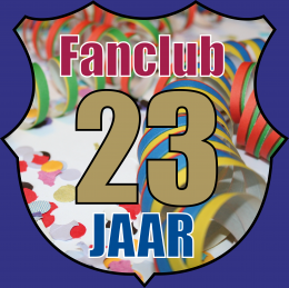 Jubileumlogo - 23 jaar - 2021-2022 blauwe achtergrond